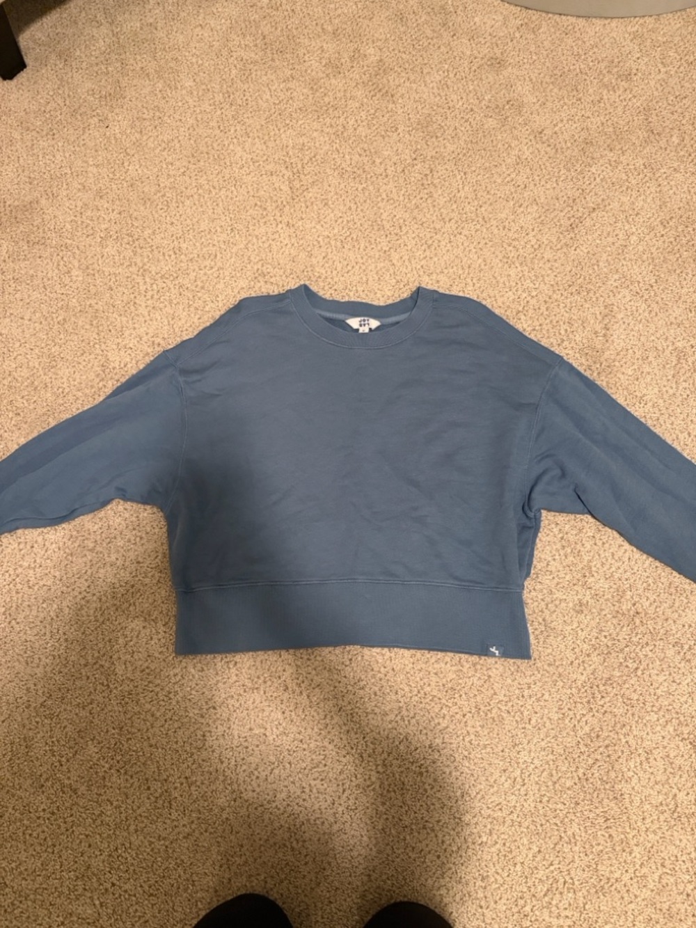 JoyLab Dusty Blue Cropped Crewneck Sweatshirt